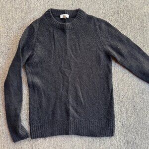 COS Soft Mohair/Wool Blend Crewneck Sweater Black